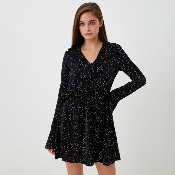 Платье женское MIST с воланами, р. 44, черный Платье женское MIST с воланами, р. 44, черный