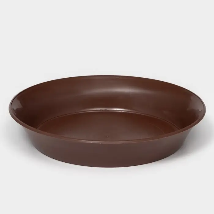 Горшок для цветов с поддоном &laquo;Доляна&raquo;, 800 мл, пластиковый, коричневый, оттенок МИКС