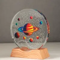 Сувенир стекло свет "Диск. Планетарий" 5хLED d=10 см, USB, цветной 10х4х11,4 см