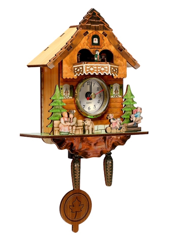 Часы настенные с кукушкой &laquo;Семейный очаг&raquo;, плавный ход, 23.5&times;12.8&times;5.5 см