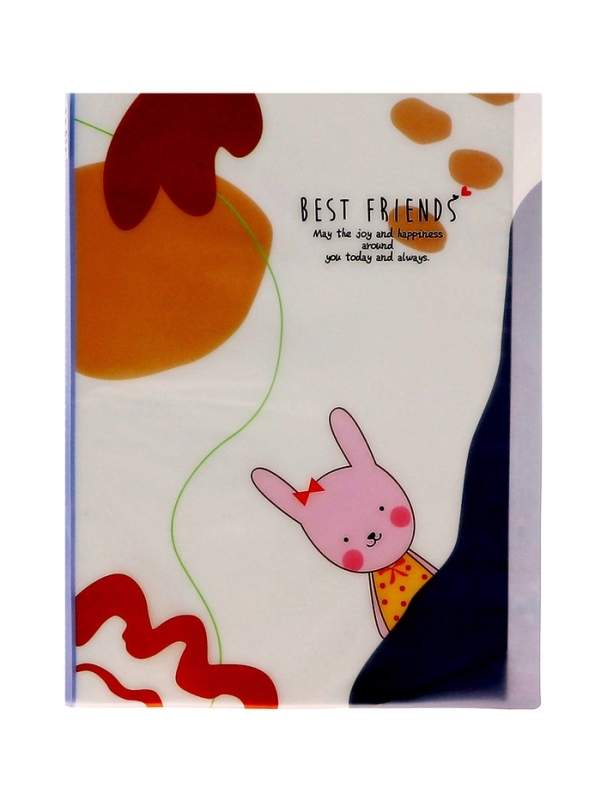 Папка формат А4 с 30 прозрачными файлами МИКС Зверята