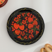 Набор для специй на подставке &laquo;Земляничка&raquo;, 15&times;15&times;6 см, дерево, хохлома