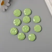 Бусины для творчества акрил "Плоский мятый круг" зелёный 2,5х2,5х0,6 см