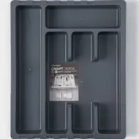 Лоток для столовых приборов раздвижной &laquo;Смарт&raquo;, тёмно-серый