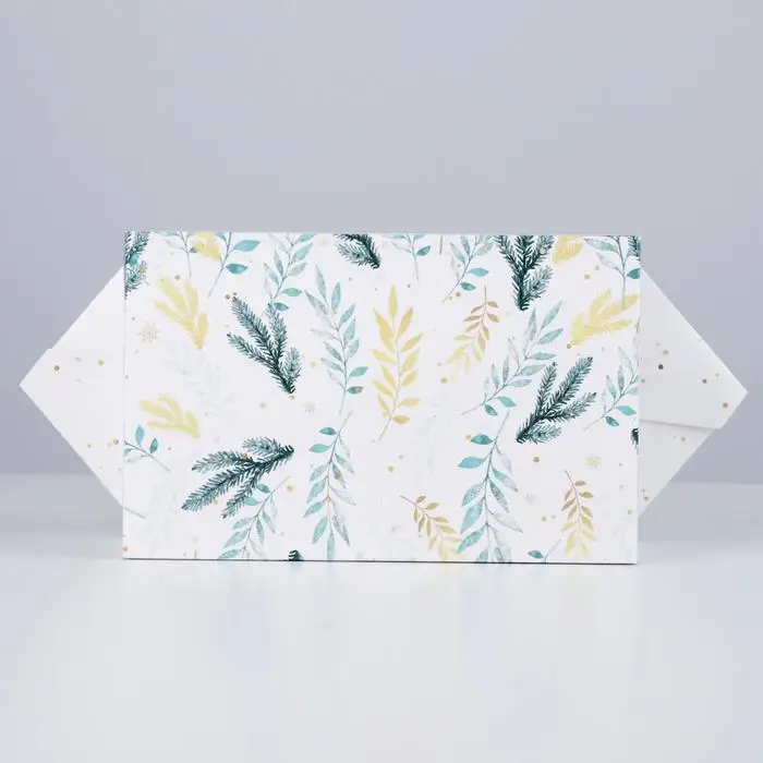 Складная новогодняя коробка-конфета &laquo;Акварельный новый год&raquo;, 14&times;22&times;8 см