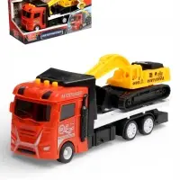 Машина пласт. "Автоперевозчик", 20 см, свет-звук, инерц., подв. дет., экскаватор в компл. 2054256-R