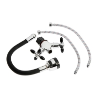 Смеситель для кухни ZEIN ZC2028, гибкий силикон излив, кран-букса латунь 1/2", черный/хром Смеситель для кухни ZEIN ZC2028, гибкий силикон излив, кран-букса латунь 1/2", черный/хром