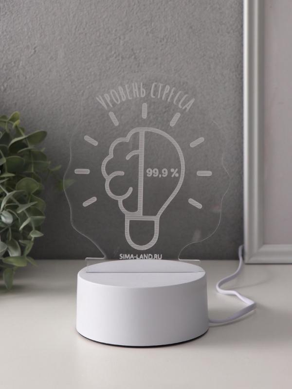 Светильник "Уровень стресса 99,9%" LED RGB от сети RISALUX 9,5х12,8х14,9 см