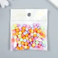 Набор бусин для рукоделия и плетения &laquo;Арт Узор. Яркие кружочки с буквами&raquo;, пластик, 20 г, 0.4&times;0.7&times;0.7 см