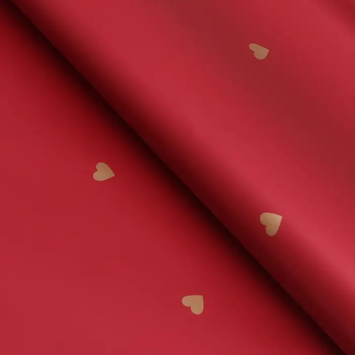 Плёнка в листах для цветов и декора, 58&times;58&plusmn;5% см, &laquo;Сердечки&raquo;, винная, 65 мкм