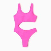 Купальник женский слитный однотонный MINAKU цвет фуксия, размер 48