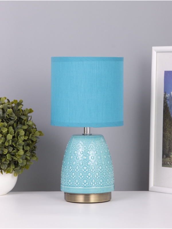 Лампа настольная "Масаки" 1х40Вт Е14 синий 15х15х30см