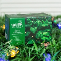 Гирлянда &laquo;Нить&raquo;, 4.5 м, с насадками в виде ромашек, IP44, 30 LED, 2 режима, солнечная батарея, тёмная нить, свечение мульти