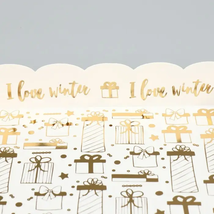 Коробка для кондитерских изделий с пластиковой крышкой I love winter, 15&times;15&times;3 см