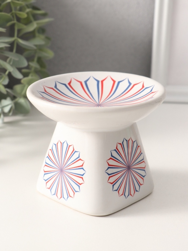 Аромалампа керамика "Цветок" белая 11х11х8 см