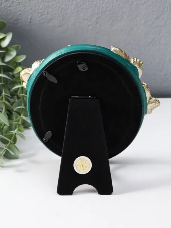 Фоторамка полистоун 10х15 см "Ирисы" зелёная с золотом 15,5х2,5х18 см