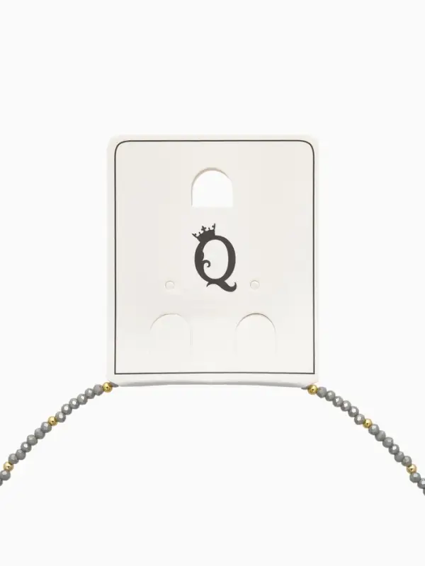 Чокер из бисера &laquo;Хрусталь&raquo;, серый в золоте, 37 см + 5 см доп, цепочка