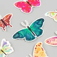 Бабочки картон "Абстракция" набор 12 шт h=4-10 см