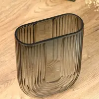 Ваза стекло настольная "Айрис" 23,5х17х7 см, серый