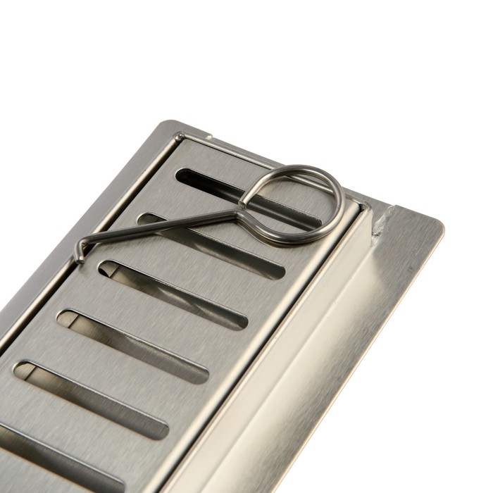 Трап ZEIN engr, c флaнцeм свободного вращ 360&deg;, 7*60 см, d=40/50 мм, нерж сталь, сатин