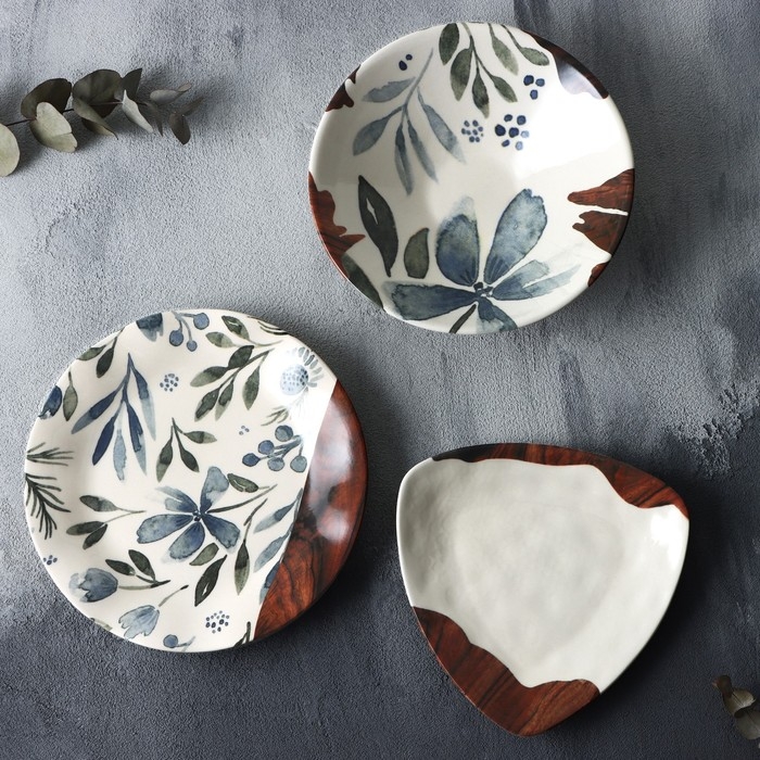 Тарелка керамическая &laquo;Фьюжен&raquo;, 21.5 см, цвет белый