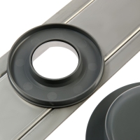 Трап ZEIN engr, c флaнцeм свободного вращ 360&deg;, 7*60 см, d=40/50 мм, нерж сталь, сатин