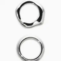 Кольцо пластик &laquo;Стиль&raquo;, набор 2 шт. размер 17, цвет серебро