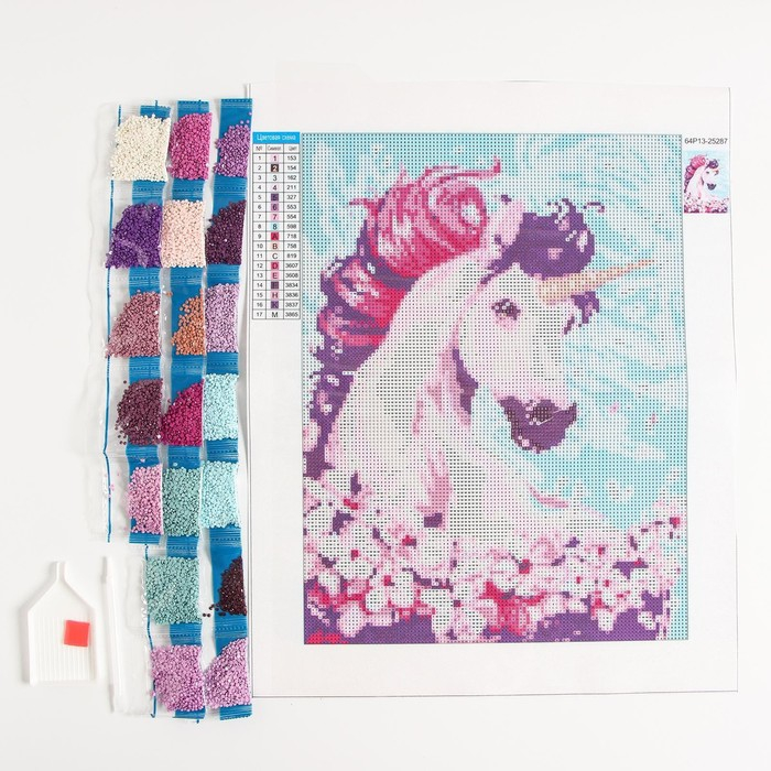 Алмазная мозаика с полным заполнением на холсте &laquo;Единорог&raquo;, 30 х 40 см