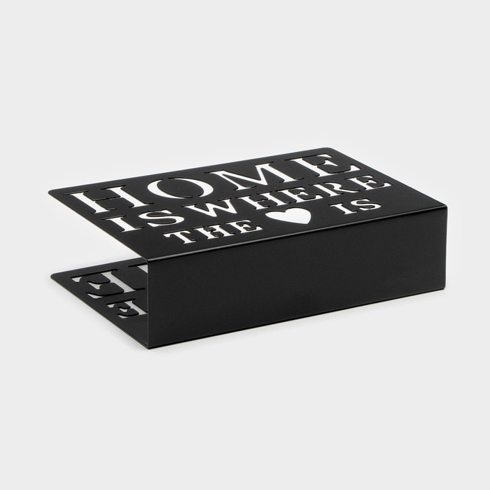 Салфетница Доляна &laquo;Дом здесь&raquo;, 15&times;4&times;10 см, цвет чёрный
