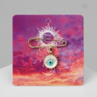 Булавка-оберег &laquo;Защита от зависти и негатива&raquo;, цвет бело-голубой в золоте