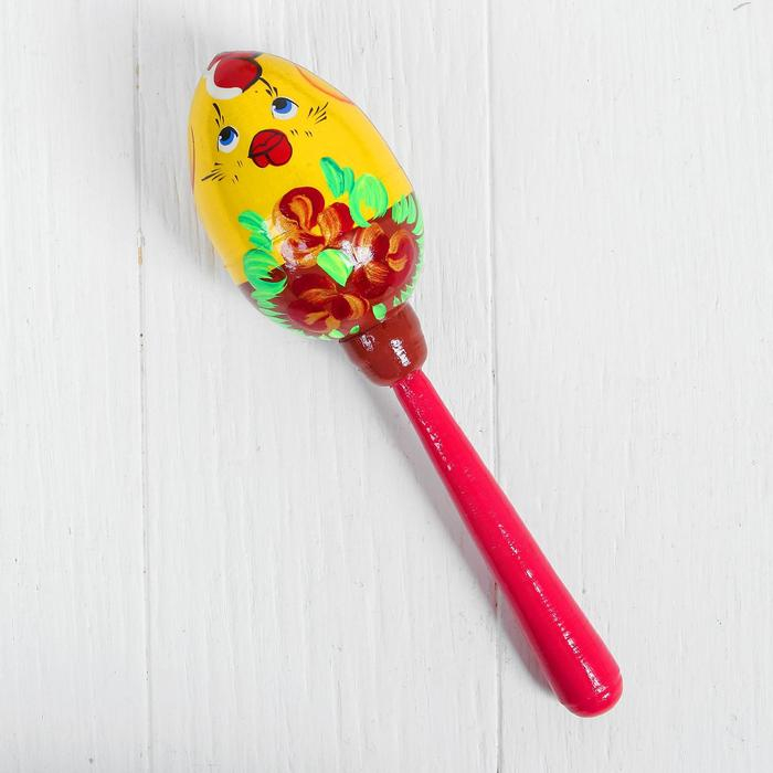 Трещотка "Маракас деревянный" МИКС, длина &mdash; 20 см