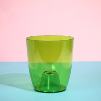 Горшок для орхидей, 2 л, 14,8 &times; 16,2 см, круглый, пластик, прозрачно-зелёный