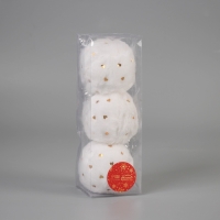 Набор шаров пластик d-8 см, 3 шт "Нежность" сердца, белый Набор шаров пластик d-8 см, 3 шт "Нежность" сердца, белый