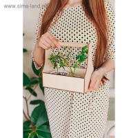 Кашпо деревянное 20&times;12.5&times;20 см Стелла Моно, с ручкой, натуральный Дарим Красиво