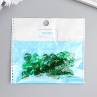 Бусины для творчества пластик "Шляпка для бусин" набор 50 шт прозрачный зелёный  0,4х1х1 см