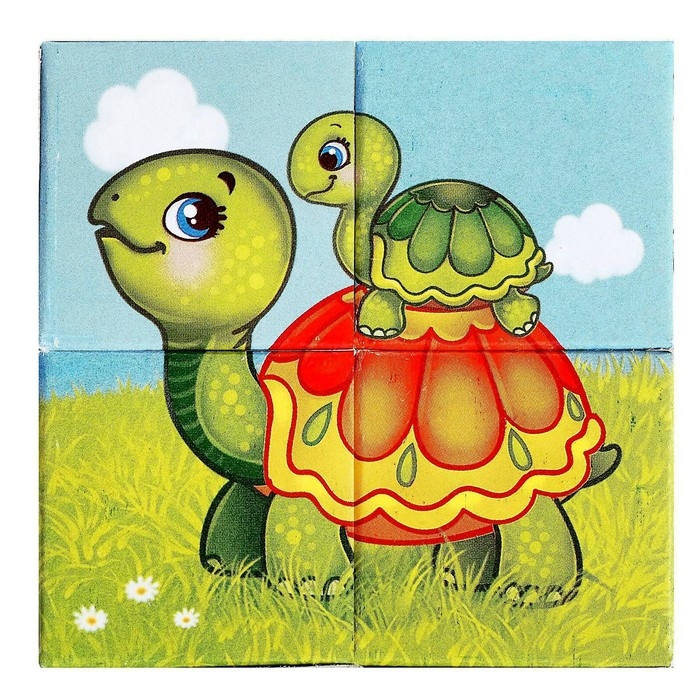 Кубики картонные &laquo;Мамы и дети&raquo;, 4 шт