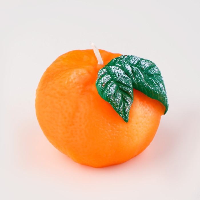Декоративная свеча "Мандарин с листочком", 6х6х5 см