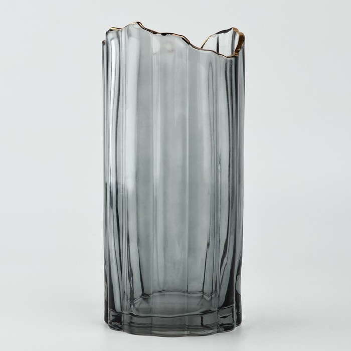 Ваза для цветов &laquo;Калипсо грей&raquo; из серого стекла 26&times;12&times;12 см