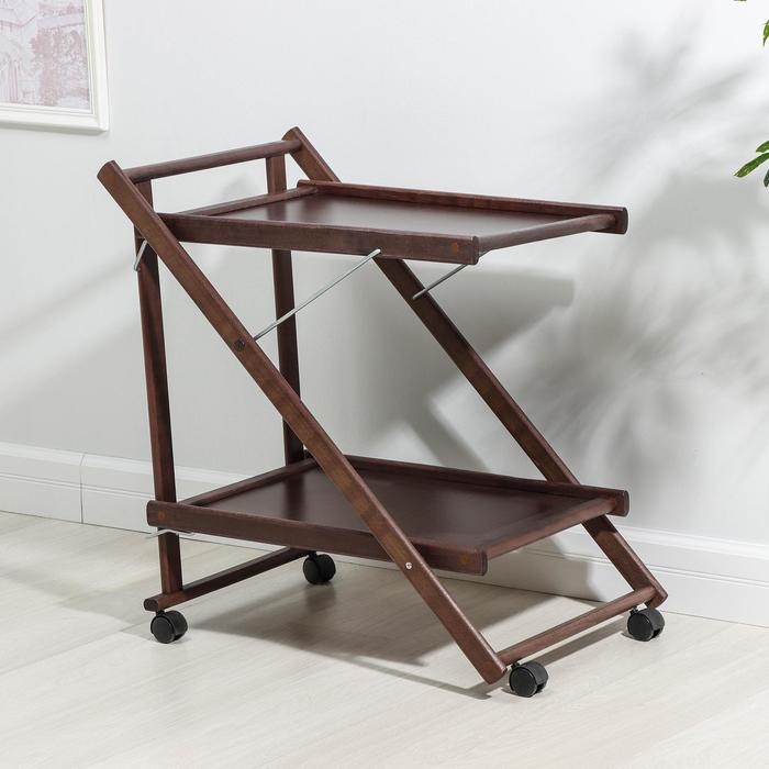 Столик сервировочный 2-х ярусный R.PHILLIP, 75&times;45&times;62 см, тёмный бук