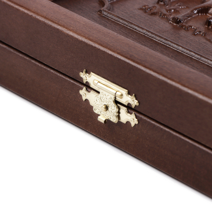 Нарды деревянные большие, резные, настольная игра "Соколиная охота", бук, 50 х 58 см