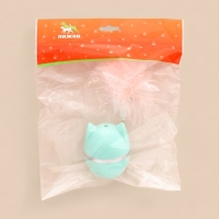 Игрушка-неваляшка "Перьевой взрыв" для кошек, 20 см, голубая Игрушка-неваляшка "Перьевой взрыв" для кошек, 20 см, голубая