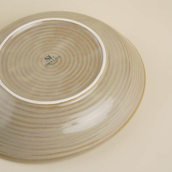 Тарелка глубокая фарфоровая SL Home &laquo;Песчаный бриз&raquo;, 1,3 л, 26&times;24&times;6 см, цвет бежевый
