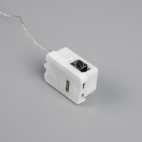 Гирлянда &laquo;Нить&raquo; 1 м роса. IP20, нить серебристая, 10 LED, 4.6 В, AG13x3 (в комплекте), 3 режима, свечение красное