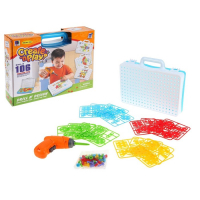 Пластмассовый конструктор в чемоданчике &laquo;Создавай и играй&raquo;, с электрическим шуруповёртом, 106 деталей