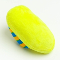 Игрушка для собак &laquo;Тапок&raquo;, 15 см, жёлтая в полоску