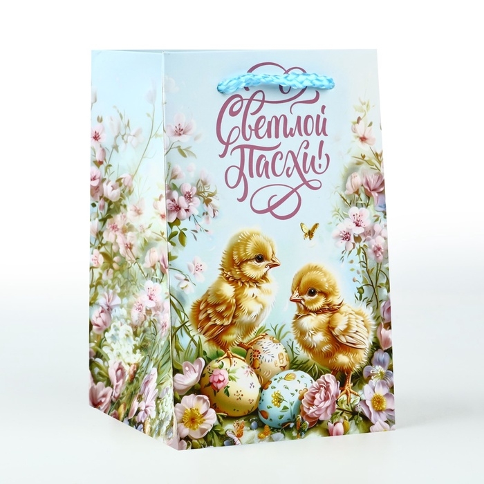 Пакет подарочный под кулич «Пасха», цыплята, 10 × 16 × 10 см Пакет подарочный под кулич «Пасха», цыплята, 10 × 16 × 10 см