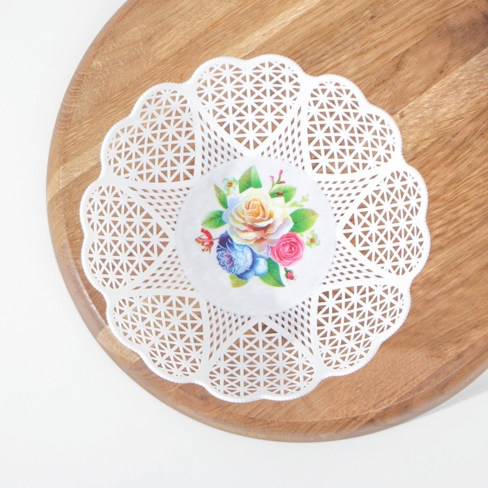 Ваза для хлеба и фруктов &laquo;Кубань. Сердце&raquo;, 18&times;4.5 см, белый, рисунок МИКС