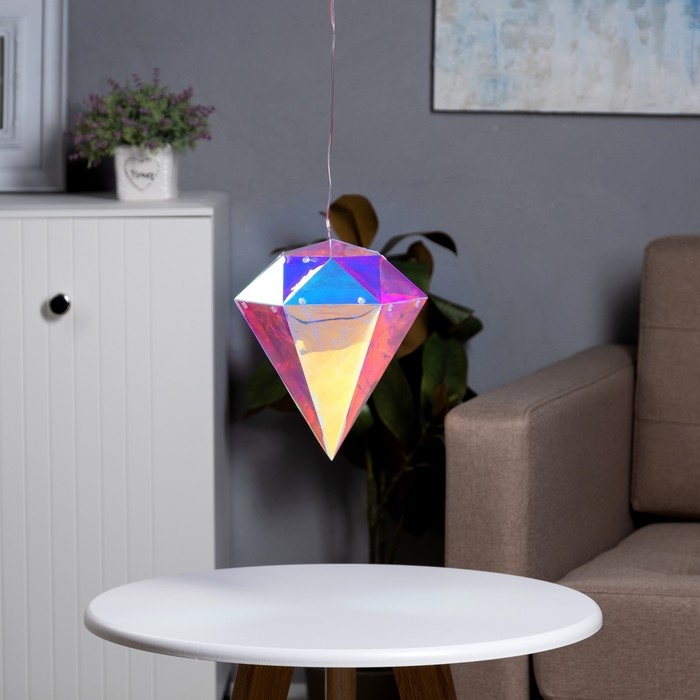 Светодиодная фигура &laquo;Бриллиант&raquo; 17 &times; 25 &times; 17 см, пластик, 220 В, свечение белое