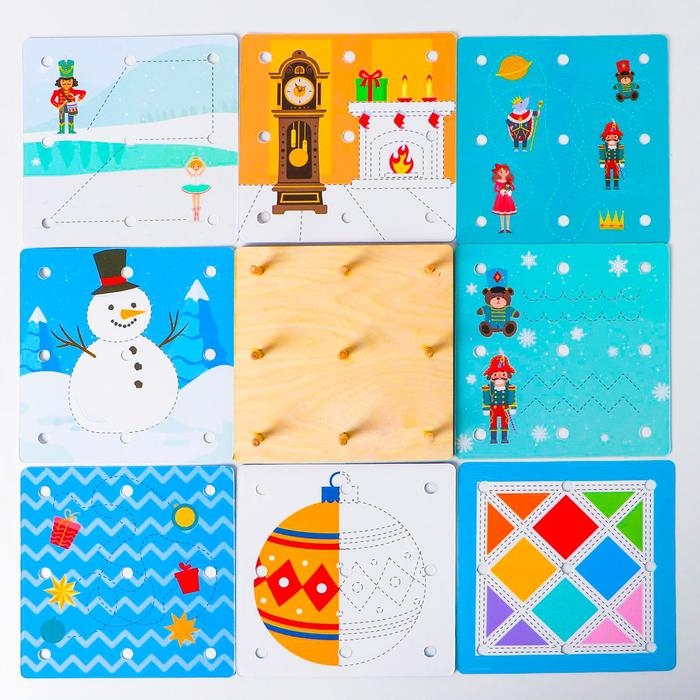 Геоборд + карточки &laquo;Пиши-стирай&raquo;, Весёлого Нового года