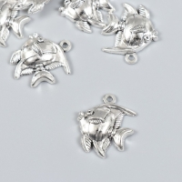 Декор для творчества металл "Рыба. Мавританский идол" набор 7 шт серебро 2,2х2,5 см